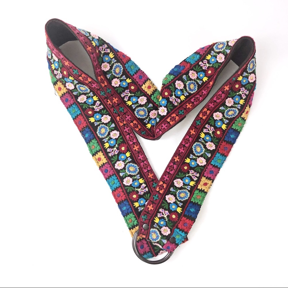 Johnny Was Embroidered adjustable floral belt